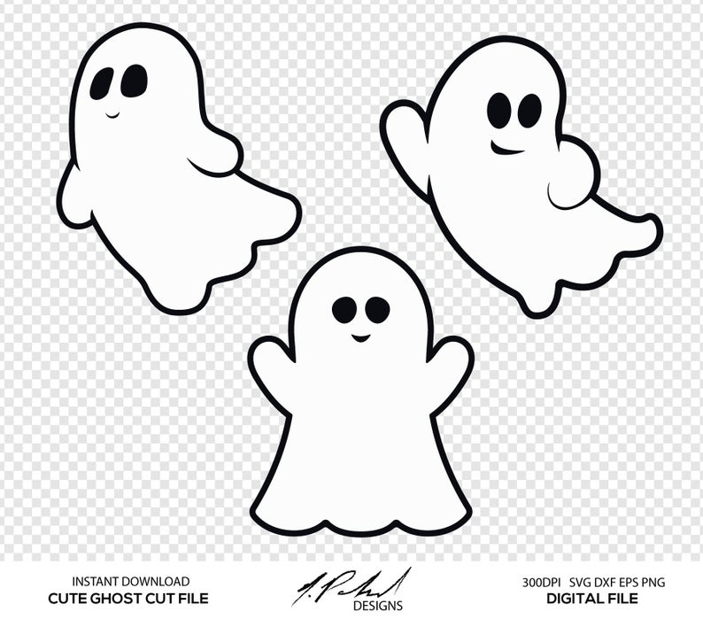 Ghost clipart cut out. Cute digital files svg