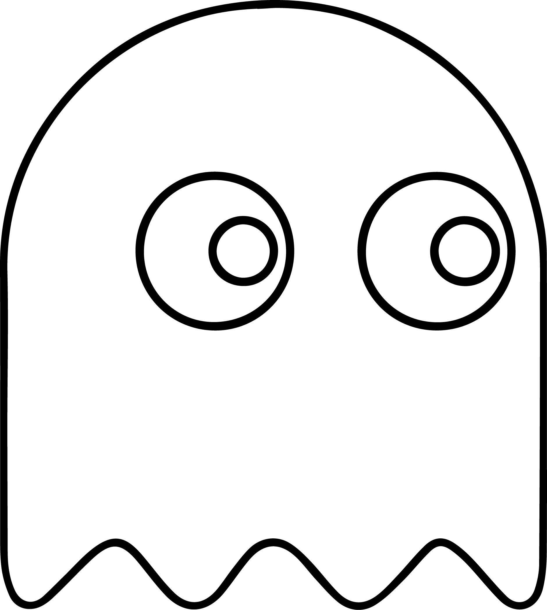Pacman clipart line. Ghost drawing free download