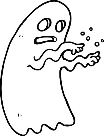 ghost clipart line drawing