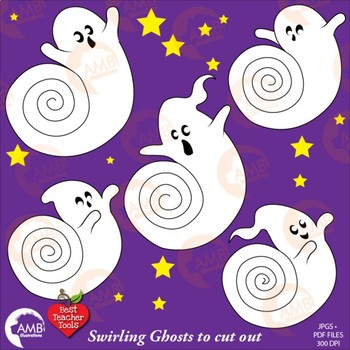 Halloween ghosts swirling amb. Ghost clipart printable