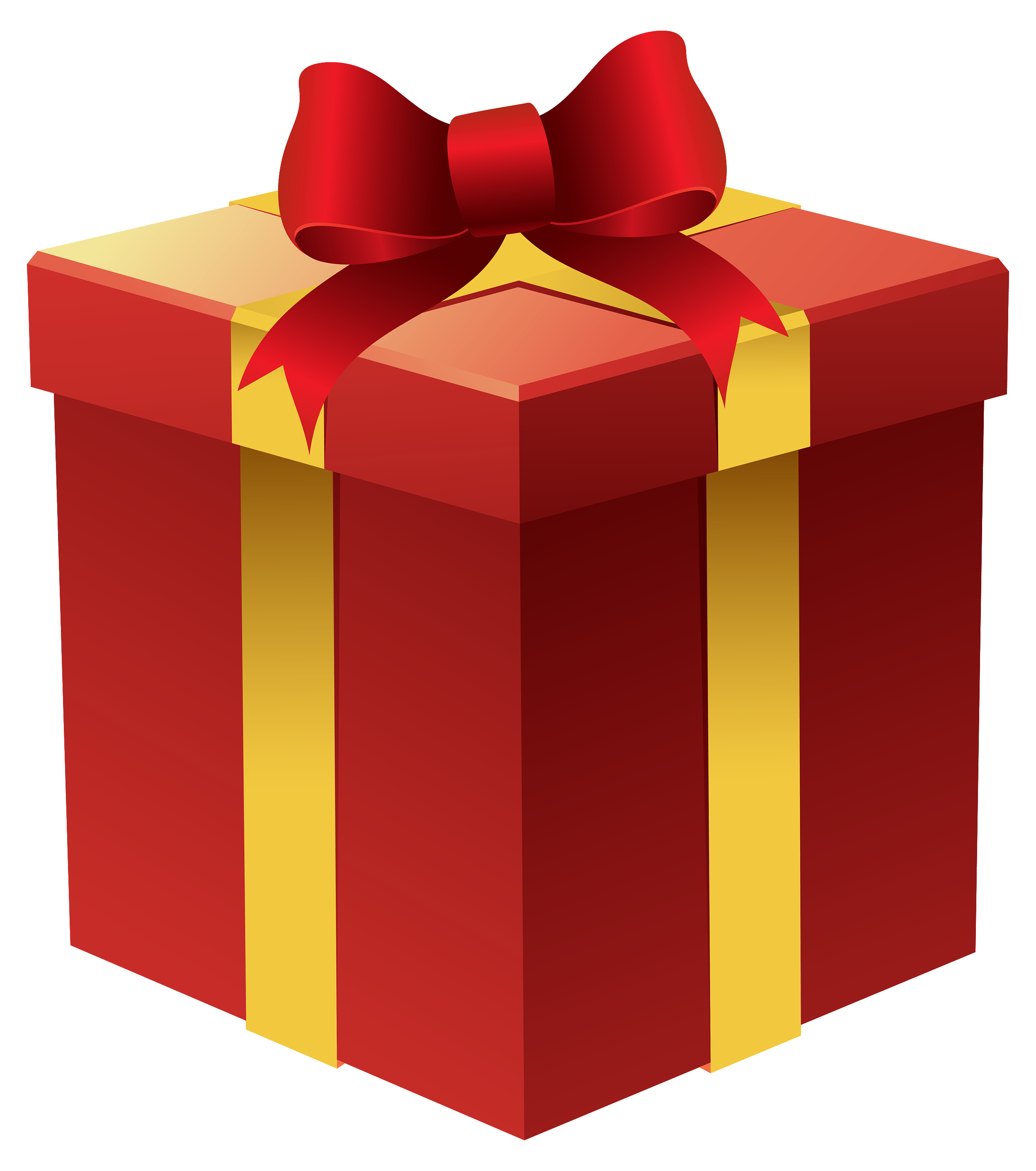 Clipart present. Gift box in red
