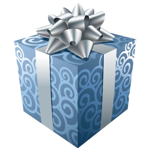 gift clipart blue silver