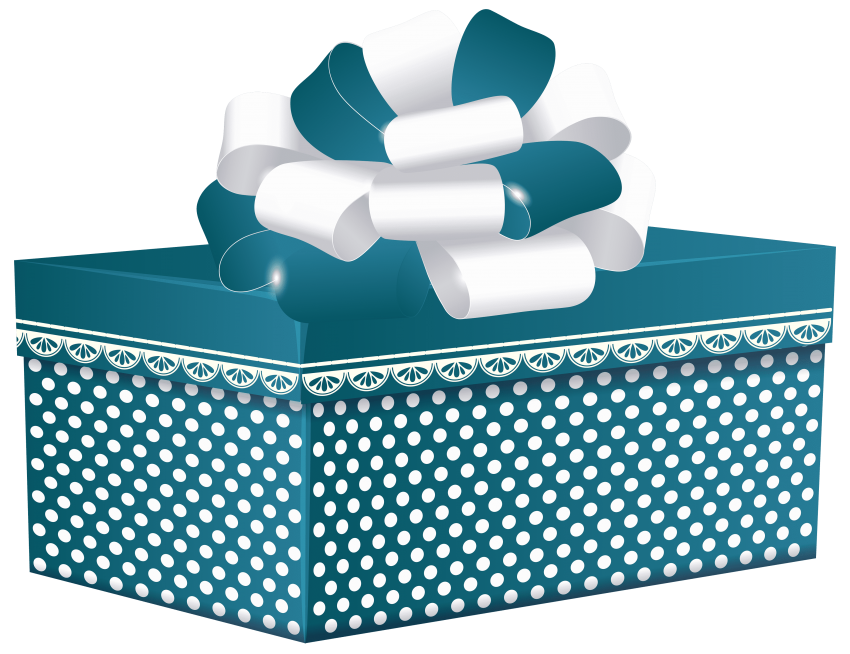 gift clipart blue silver