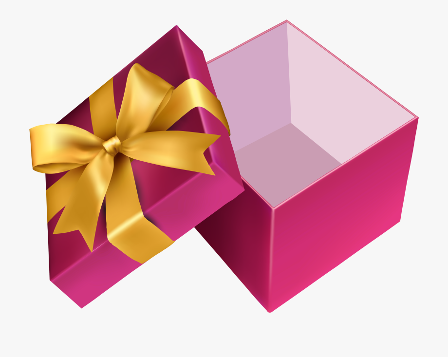 Gift clipart empty gift box. Pink open png 