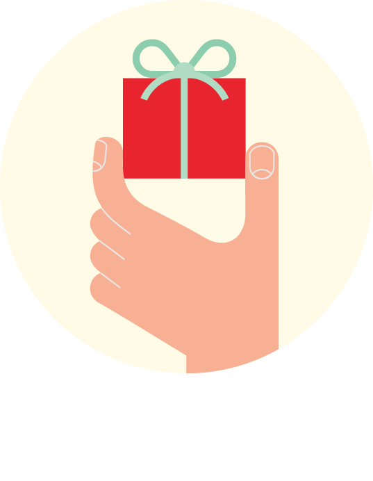 gift clipart hand holding