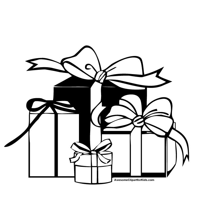 gifts clipart line art