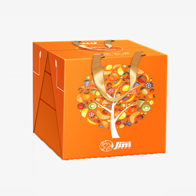 Fruit box png . Gift clipart orange