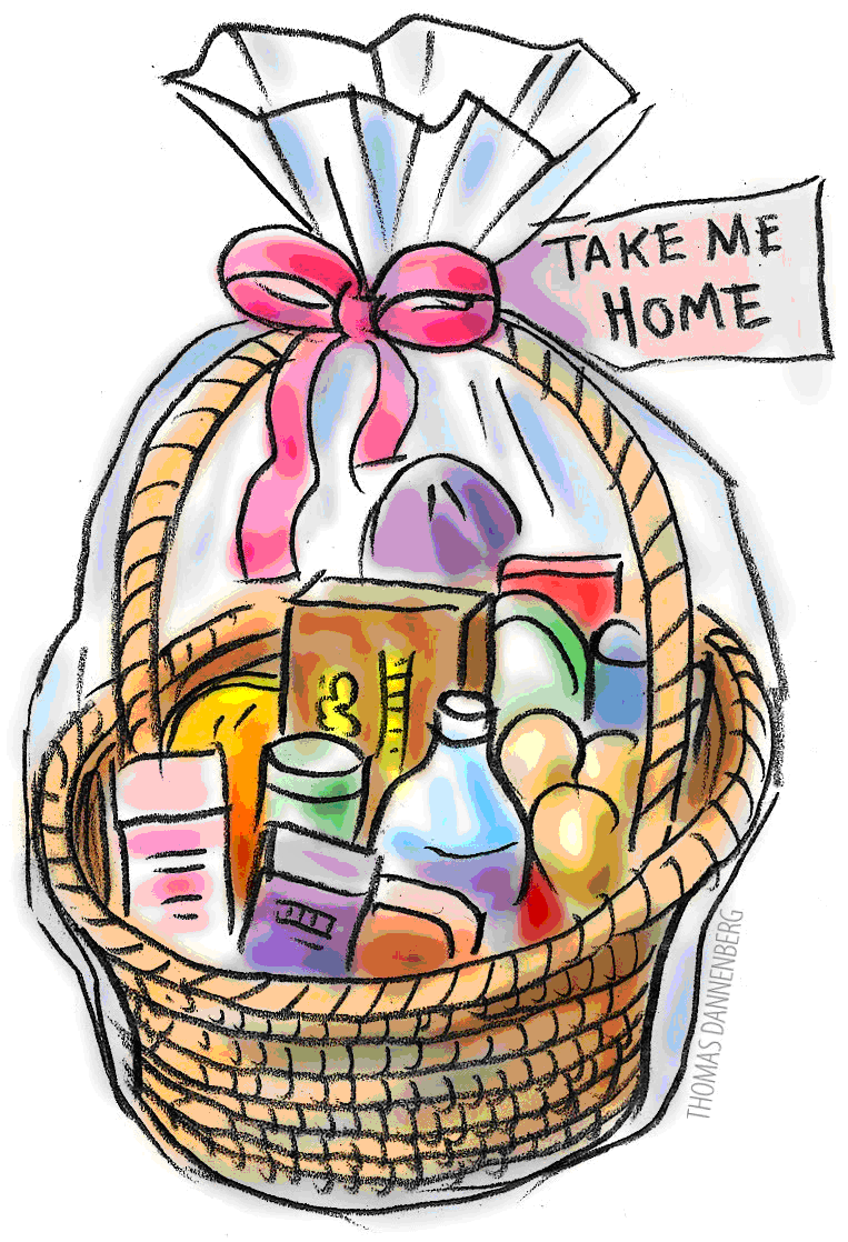 Gifts clipart prize basket. New creation united church