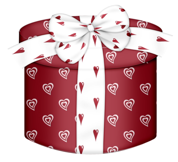 Gift clipart round. Red heart box png