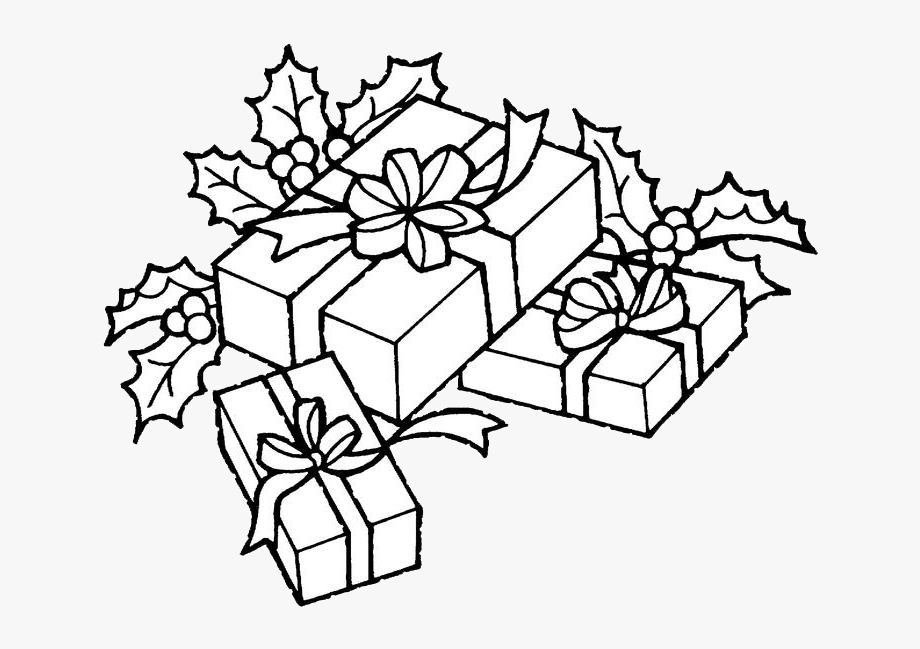 Gifts clipart black and white, Gifts black and white