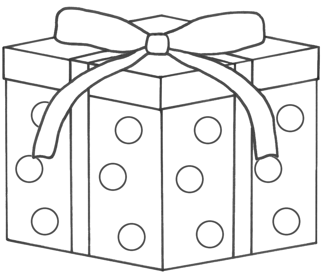 gifts clipart coloring page