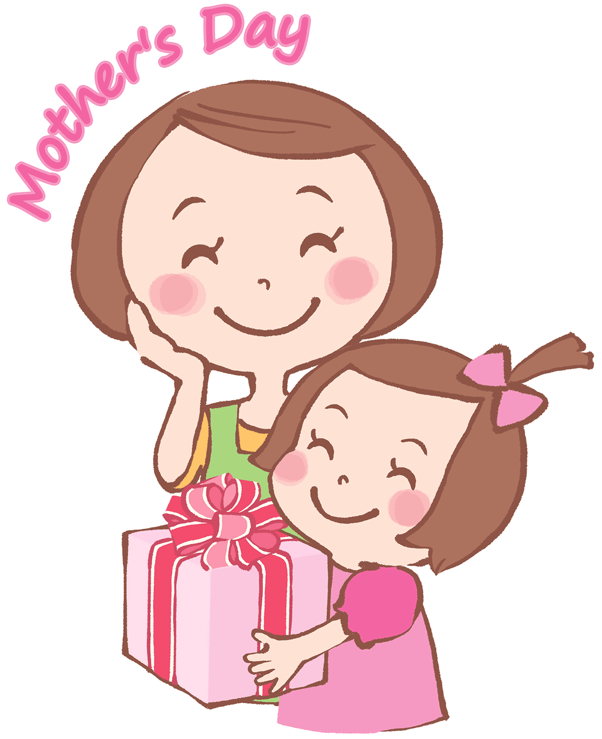 Gifts clipart mother's day. Daughter giving her mother