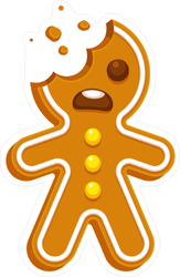 Gingerbread clipart bitten. Cartoon man sticker 