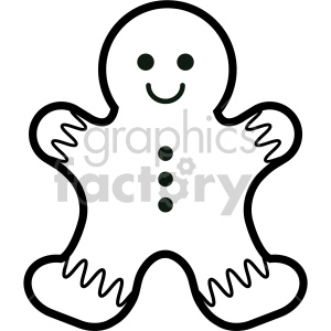 gingerbread clipart black and white