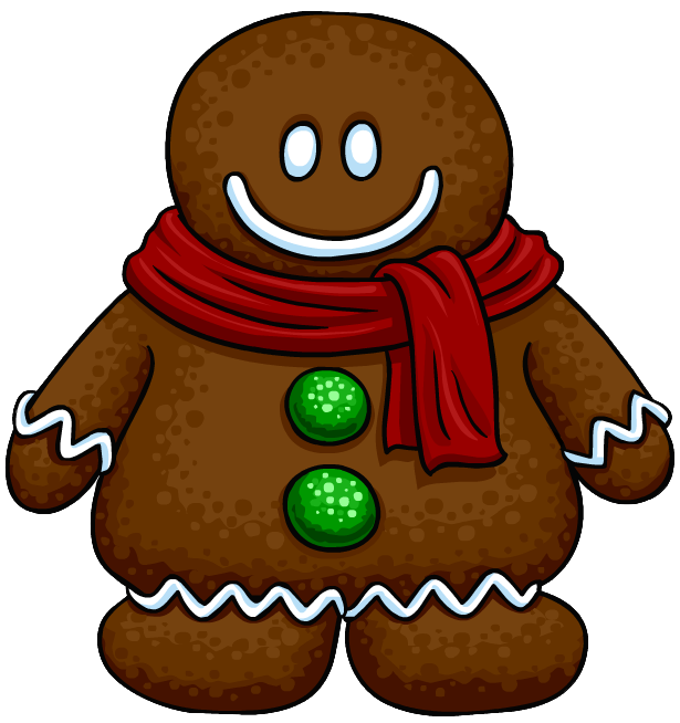 Cookie costume club penguin. Gingerbread clipart character