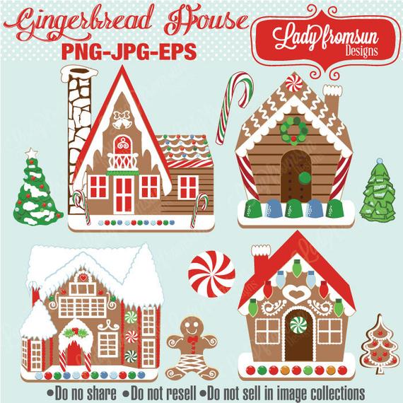 gingerbread clipart christmas decorated house