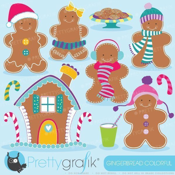 gingerbread clipart colorful