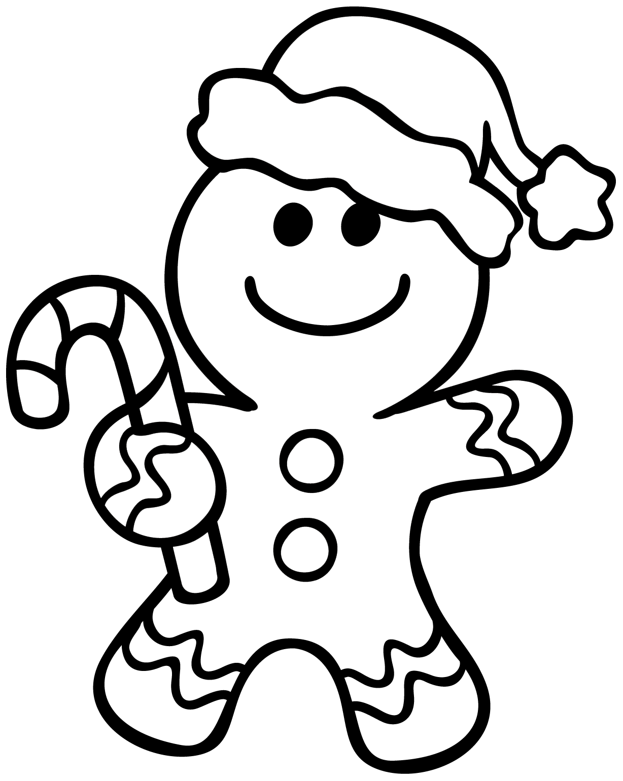gingerbread clipart coloring page