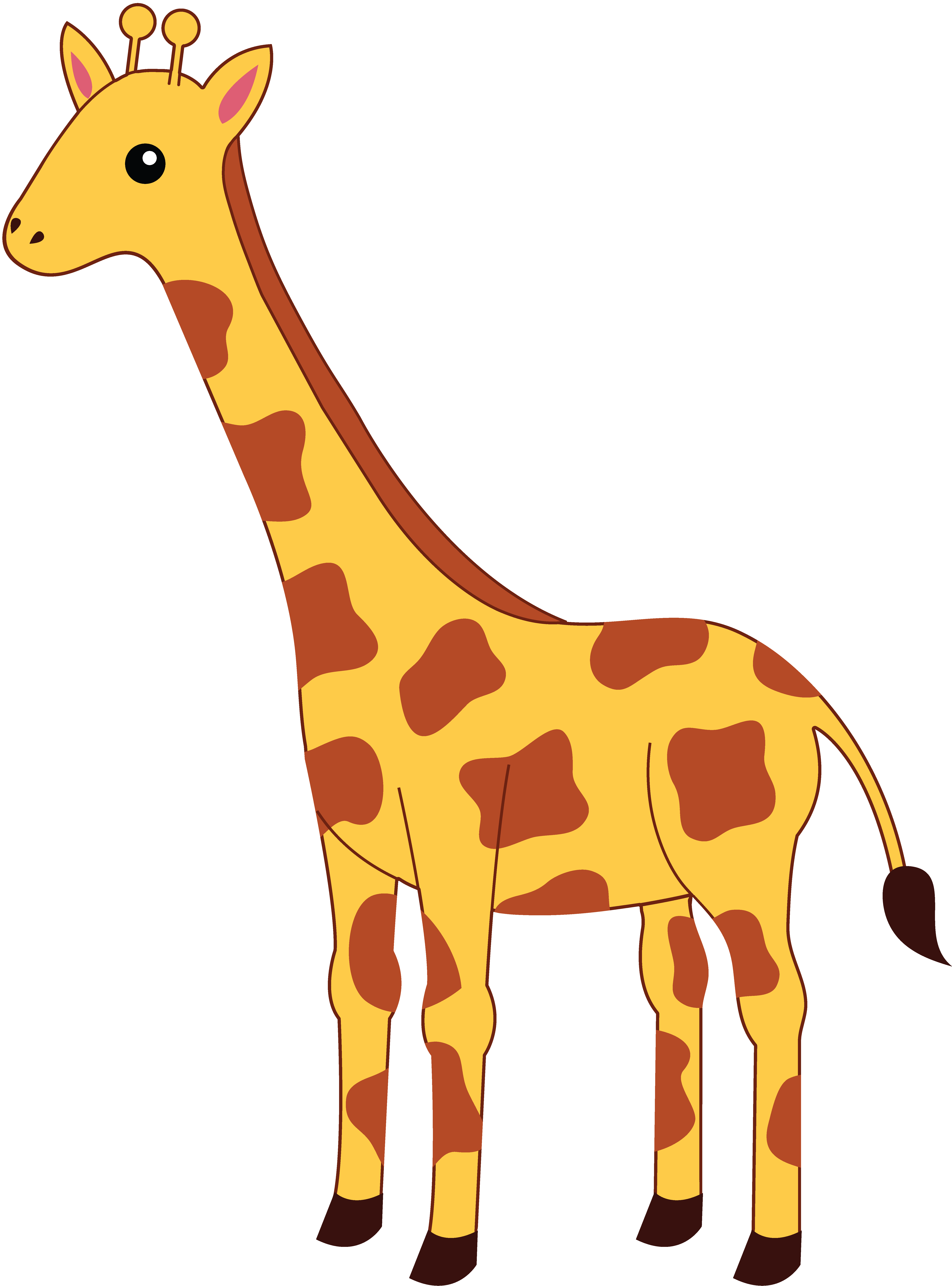 Simple outline cute applique. Tall clipart nursery giraffe