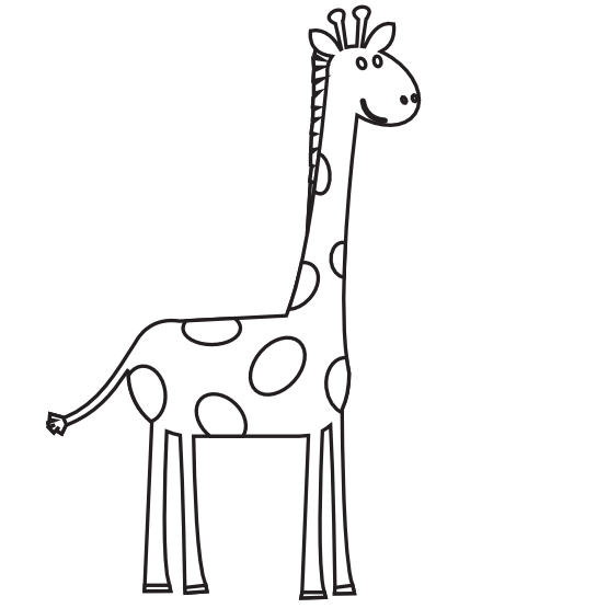 Vectormenez Clipart Baby Giraffe Clipart Black And White