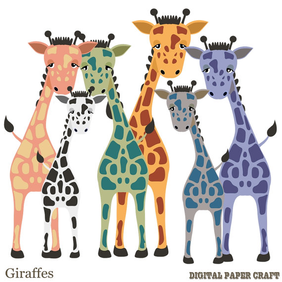 giraffe clipart family