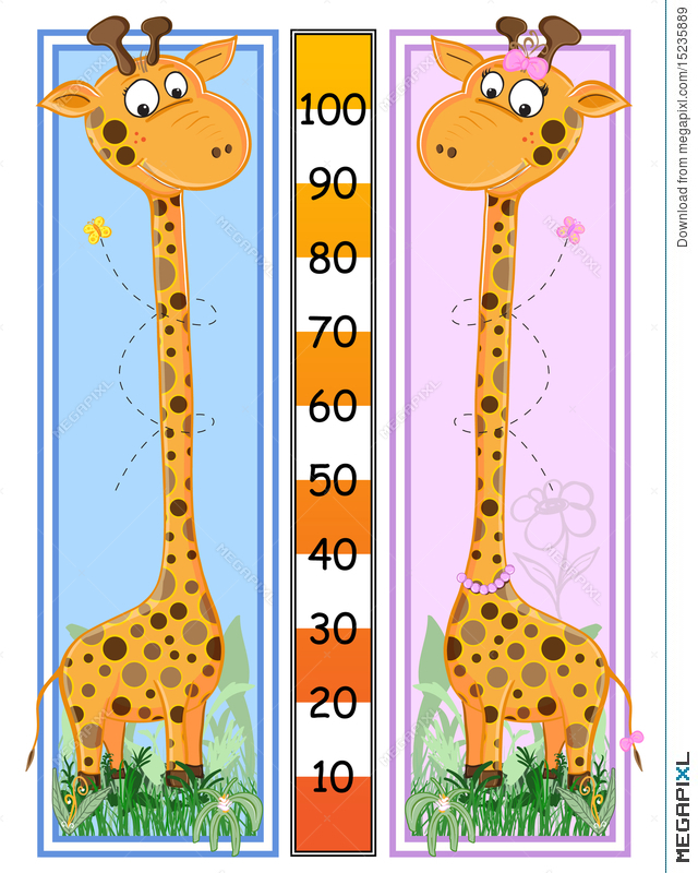 giraffe clipart height chart