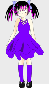 girl clipart purple