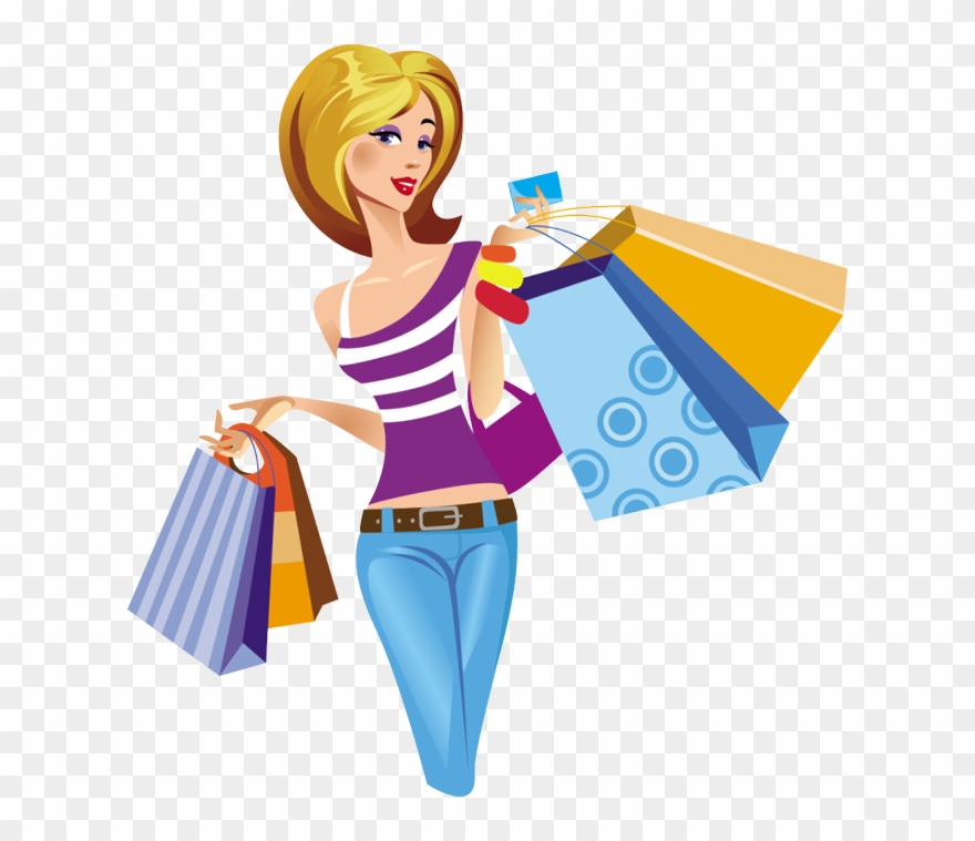 mall clipart lady shopping