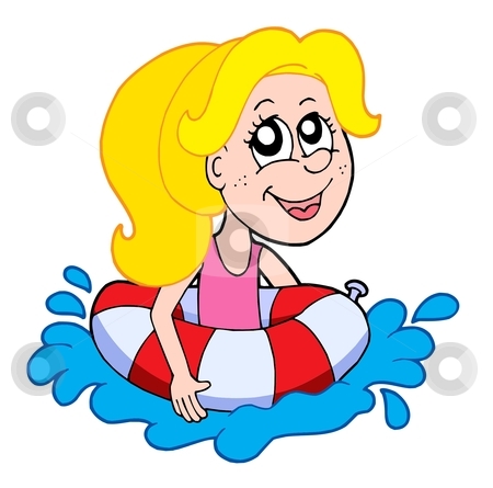 girl clipart swimming