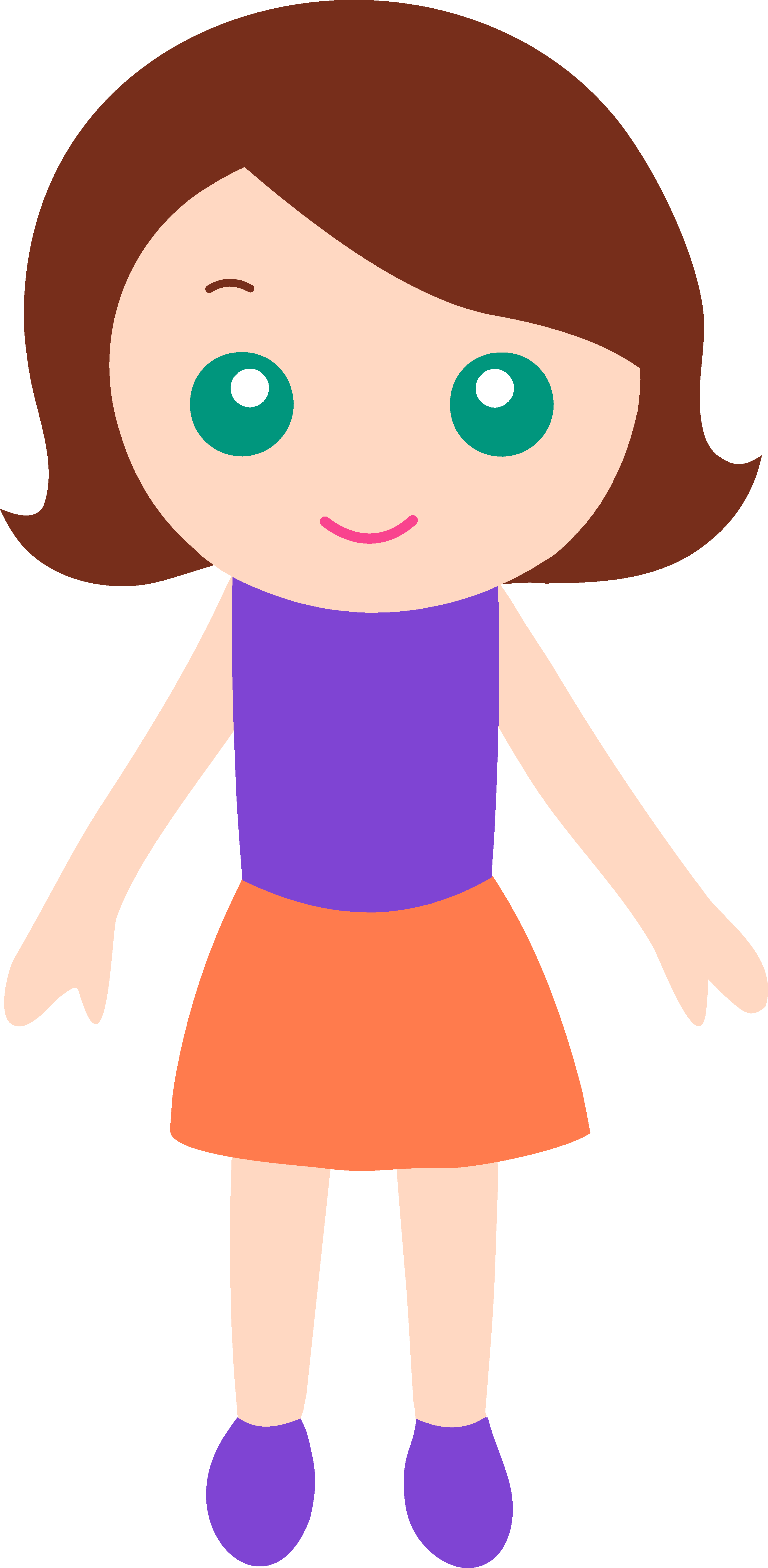 Panda free images brownhairclipart. Excited clipart five girl