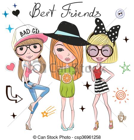 Three drawing at getdrawings. Girls clipart