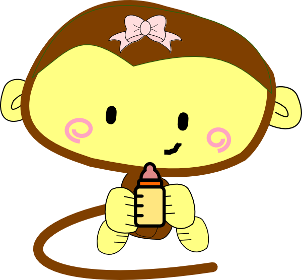 girls clipart monkey