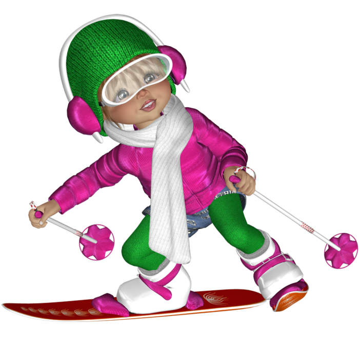 girls clipart skiing