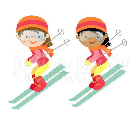 skiing clipart little girl