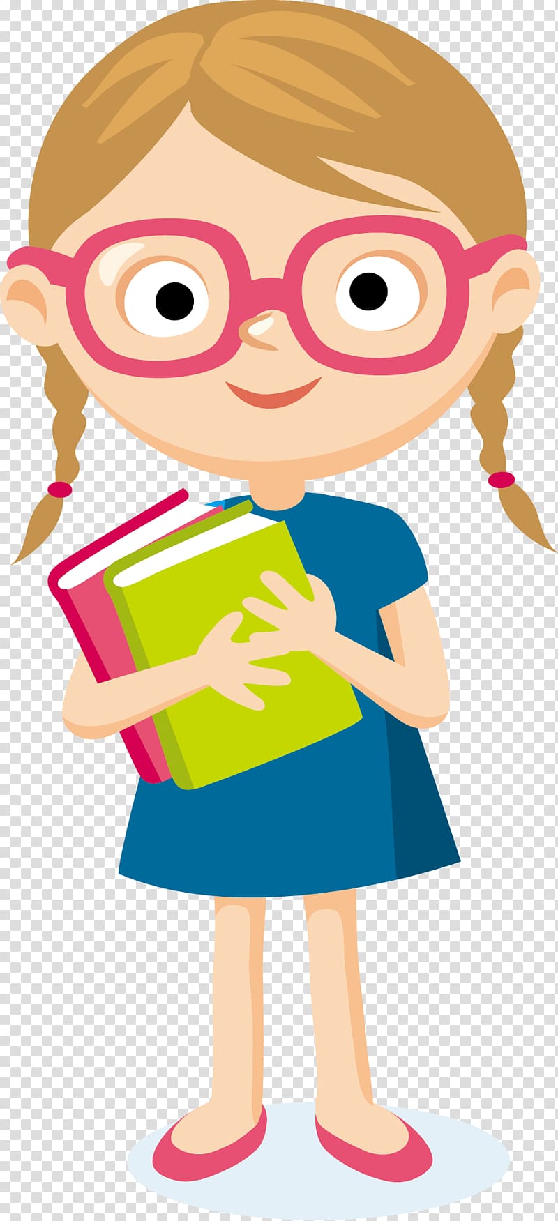 Student clipart cartoon. Girl carrying two books