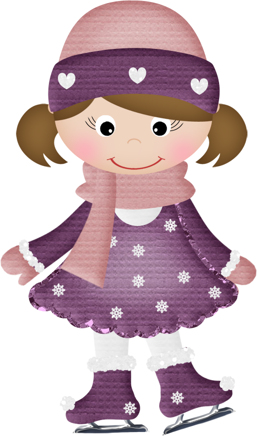 Let s skate clip. Girls clipart winter