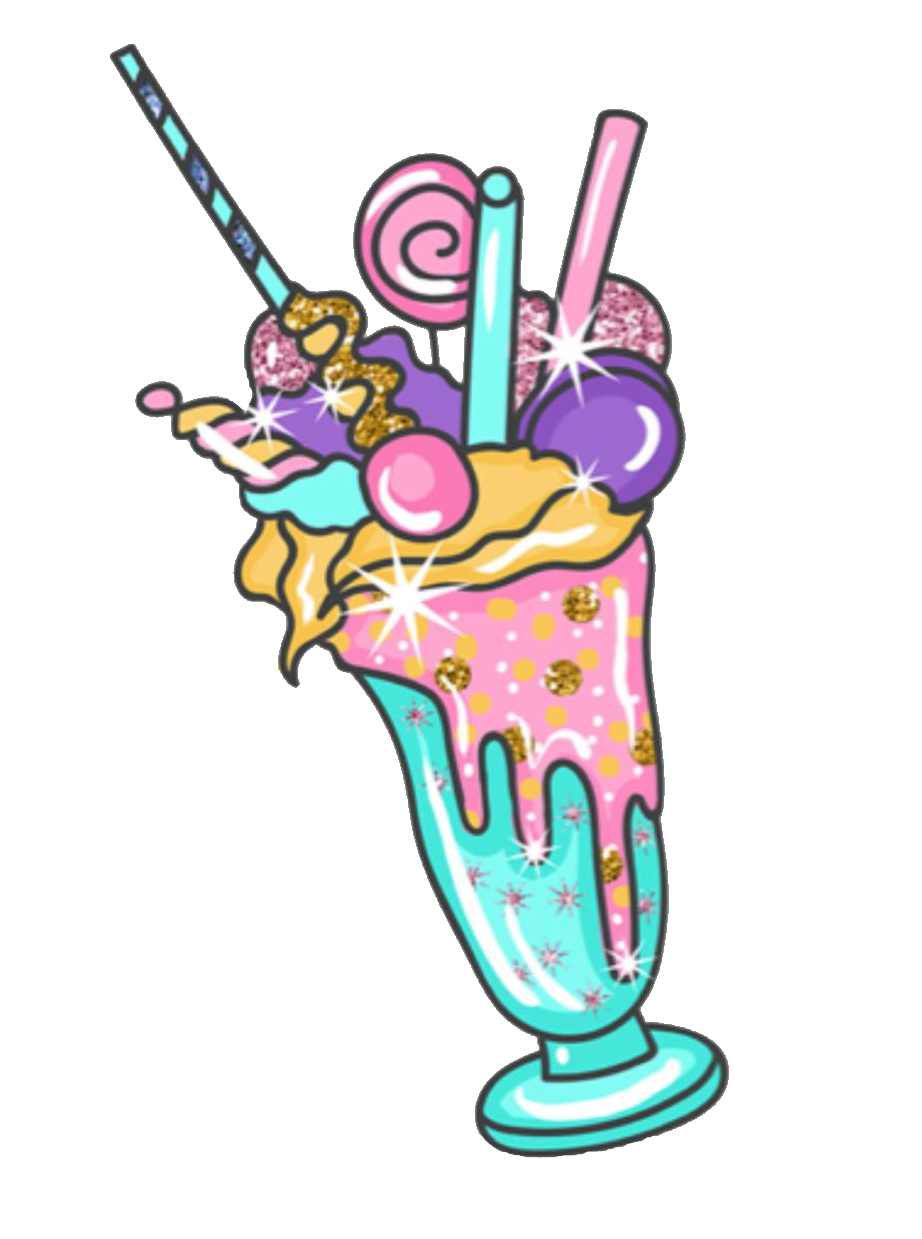 Milkshake clipart kawaii. Glitter sparkle colorful cute