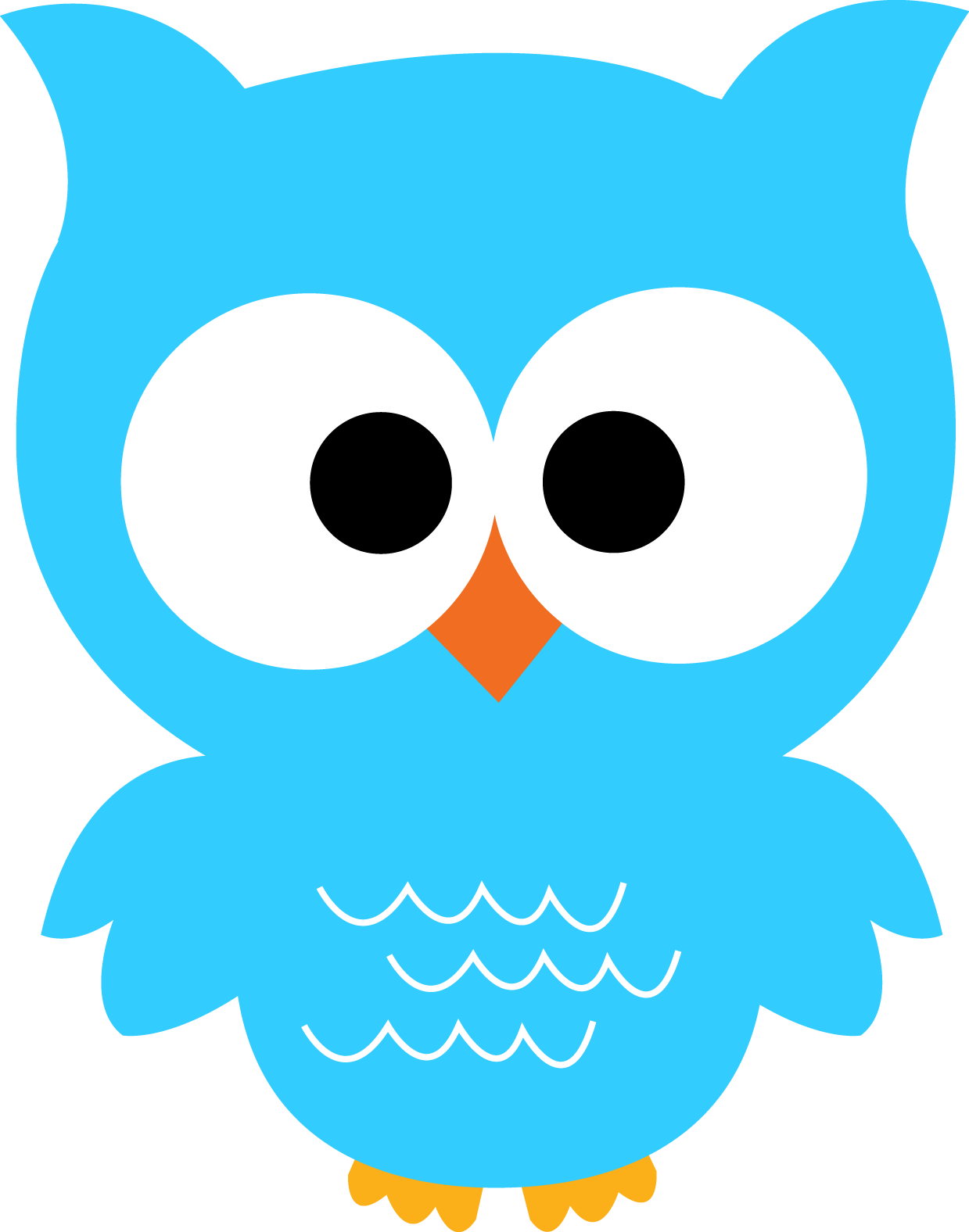 owl clipart blue