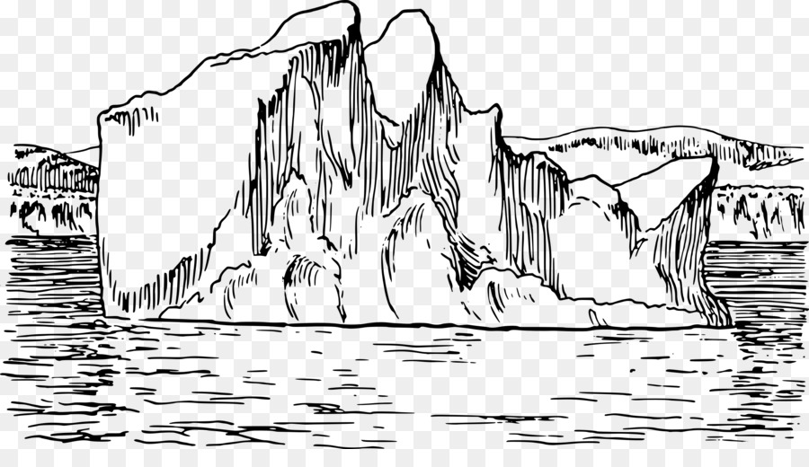 Iceberg clipart drawn. Book black and white