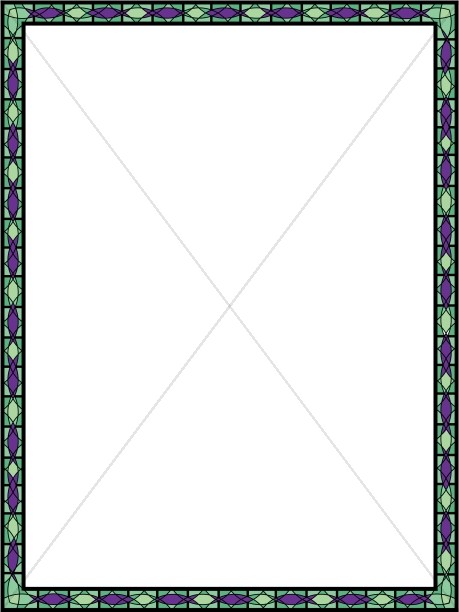 Green and purple stained. Glass clipart border
