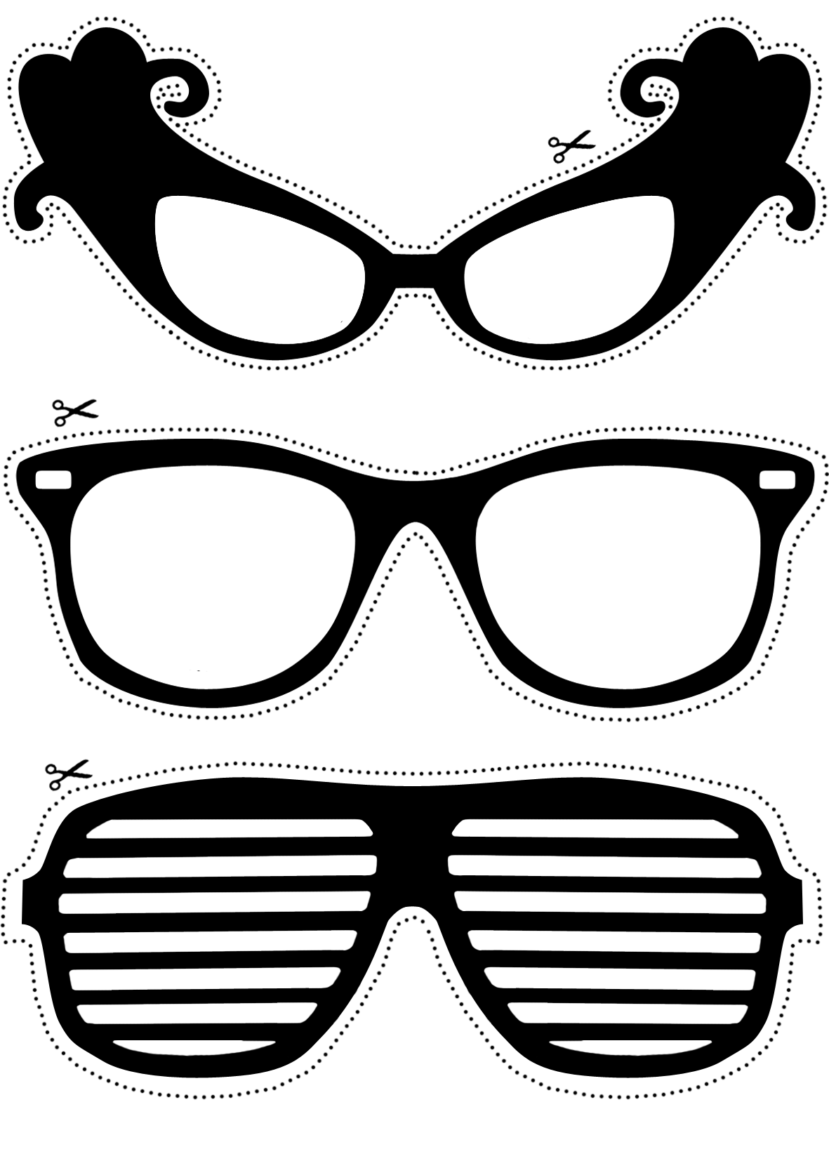 Sunglasses clipart printable. Photo booth props black