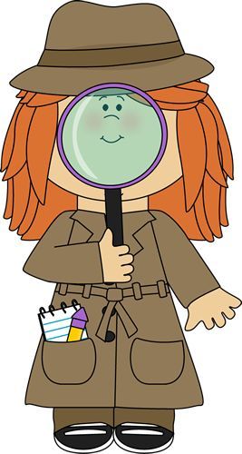 Girl detective with magnifying. Glass clipart teacher
