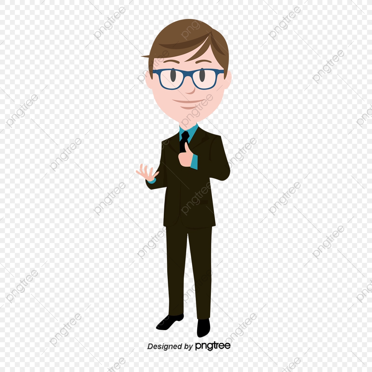 Glasses clipart man. Hand painted cartoon business