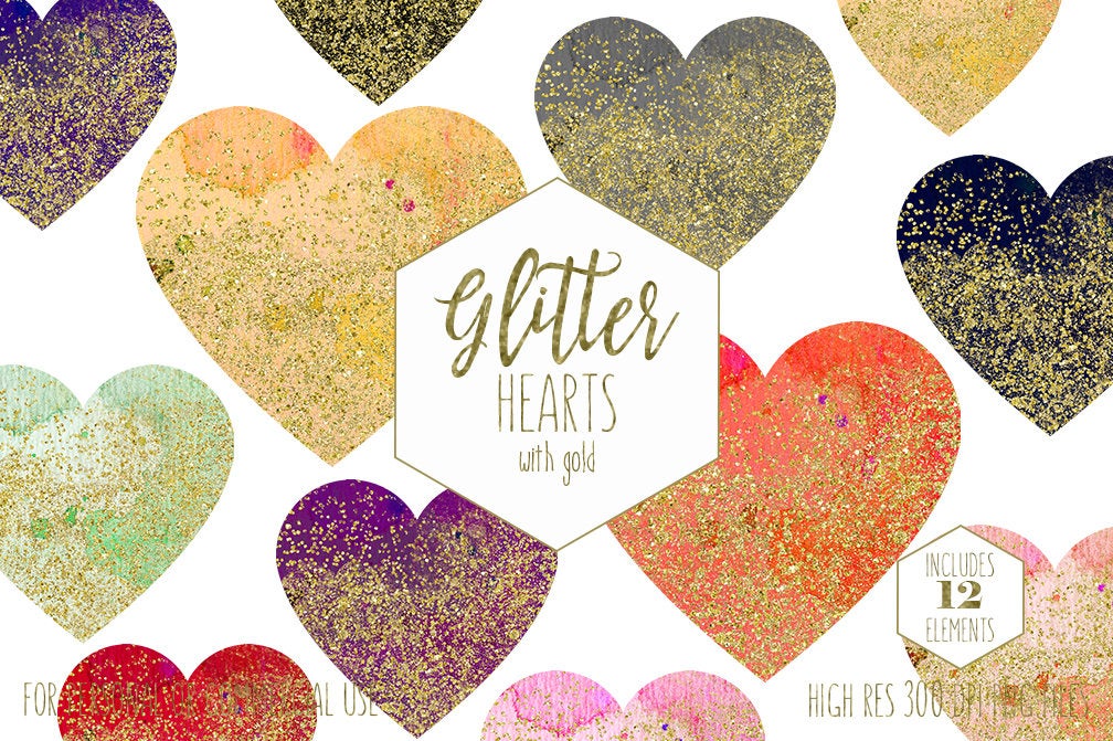 glitter clipart mint heart