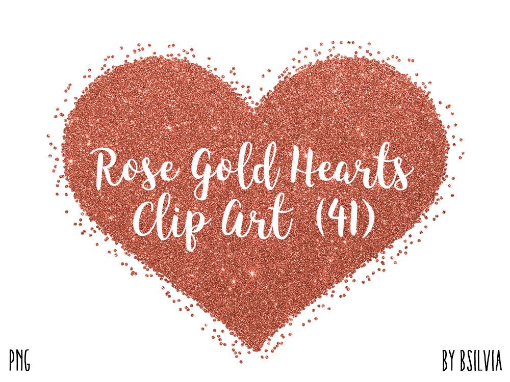 glitter clipart rose gold heart