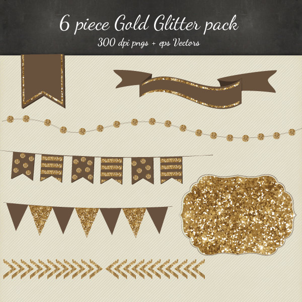 Glitter clipart vector. Gold piece pack faire