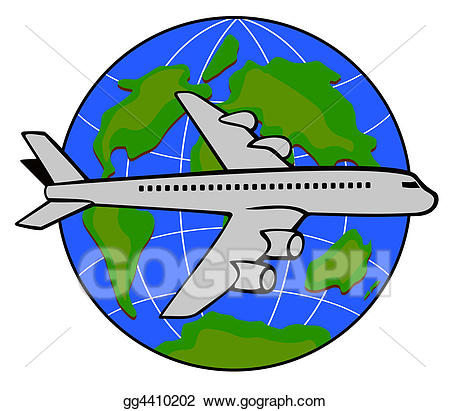 globe clipart airplane