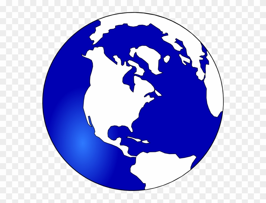 Globe clipart basic. Blue and white earth