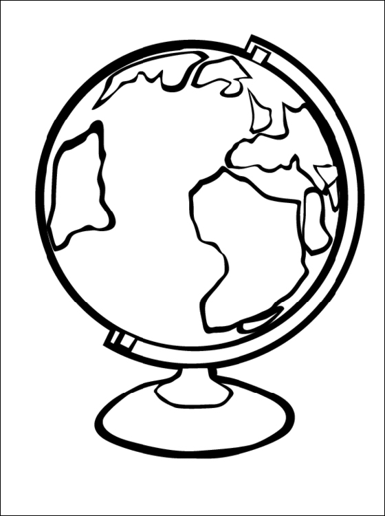 globe clipart coloring