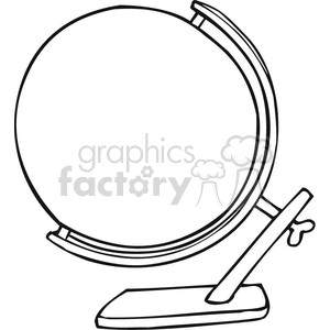 Black and white outline. Globe clipart stand clipart
